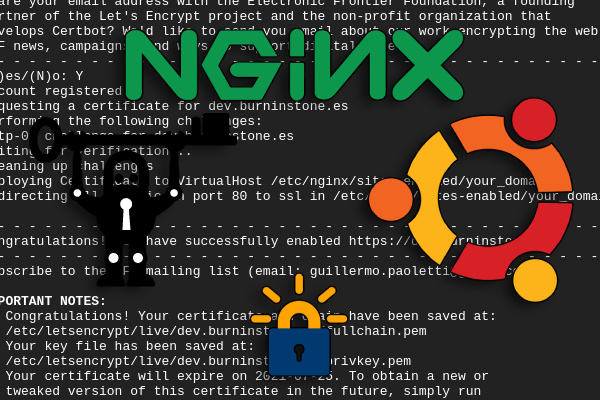 NGINX ubuntu certbot and let's encrypt - keybindings